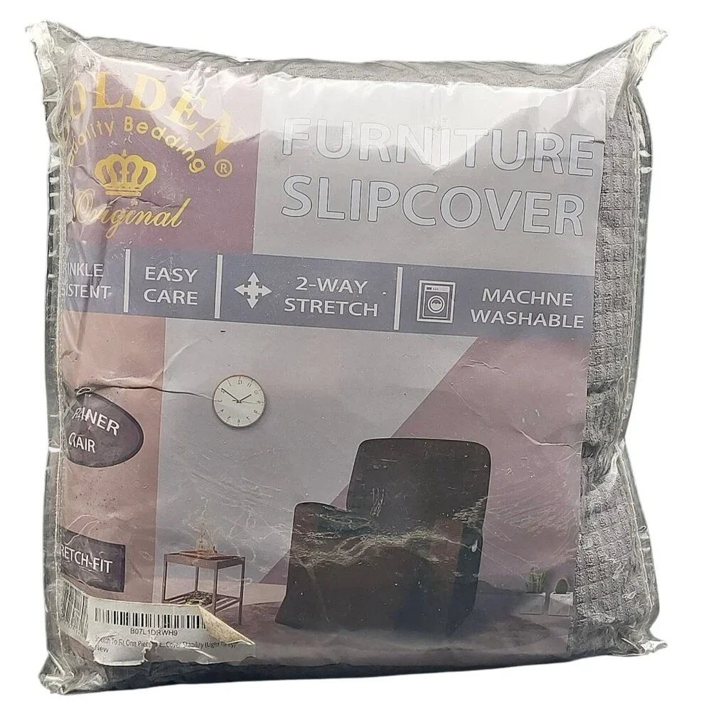 NWT Golden Furniture Slipcover for Recliner Chair Light Grey Easy Care 2-Way Str